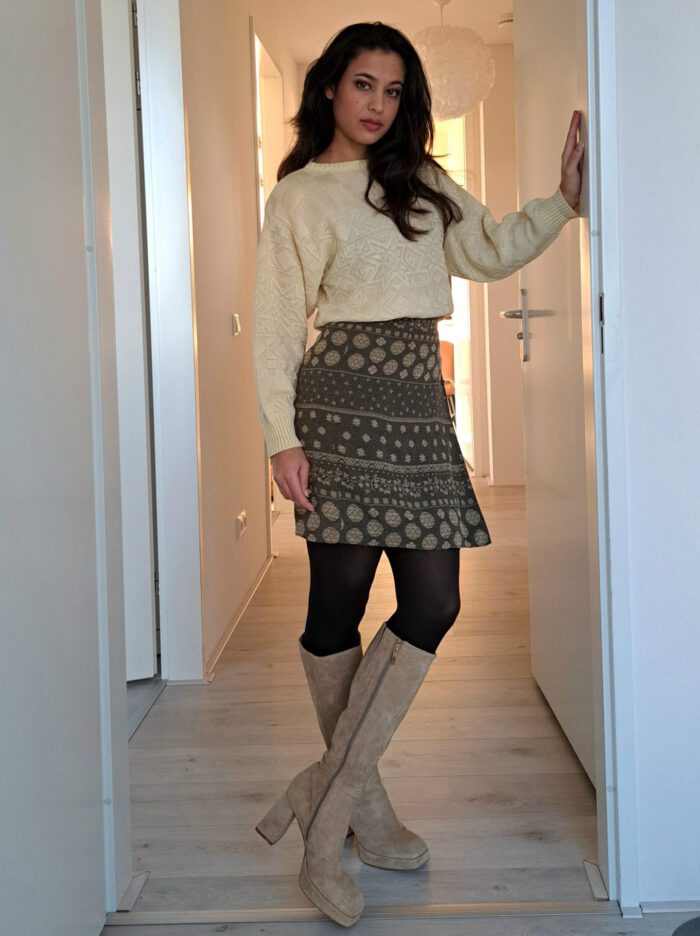 Vintage omslagrok van viscose | S