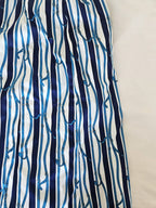 Vintage rok met blauwe print, zijde | L