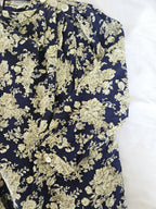 Donkerblauw met gouden vintage jurk | 3XL
