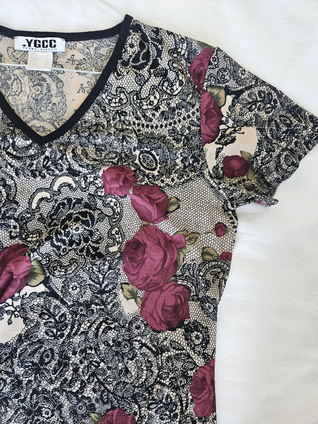 Vintage shirt met rozen | L