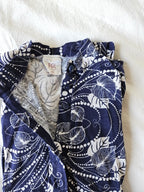 Jaren 70 top donkerblauw, katoen | S