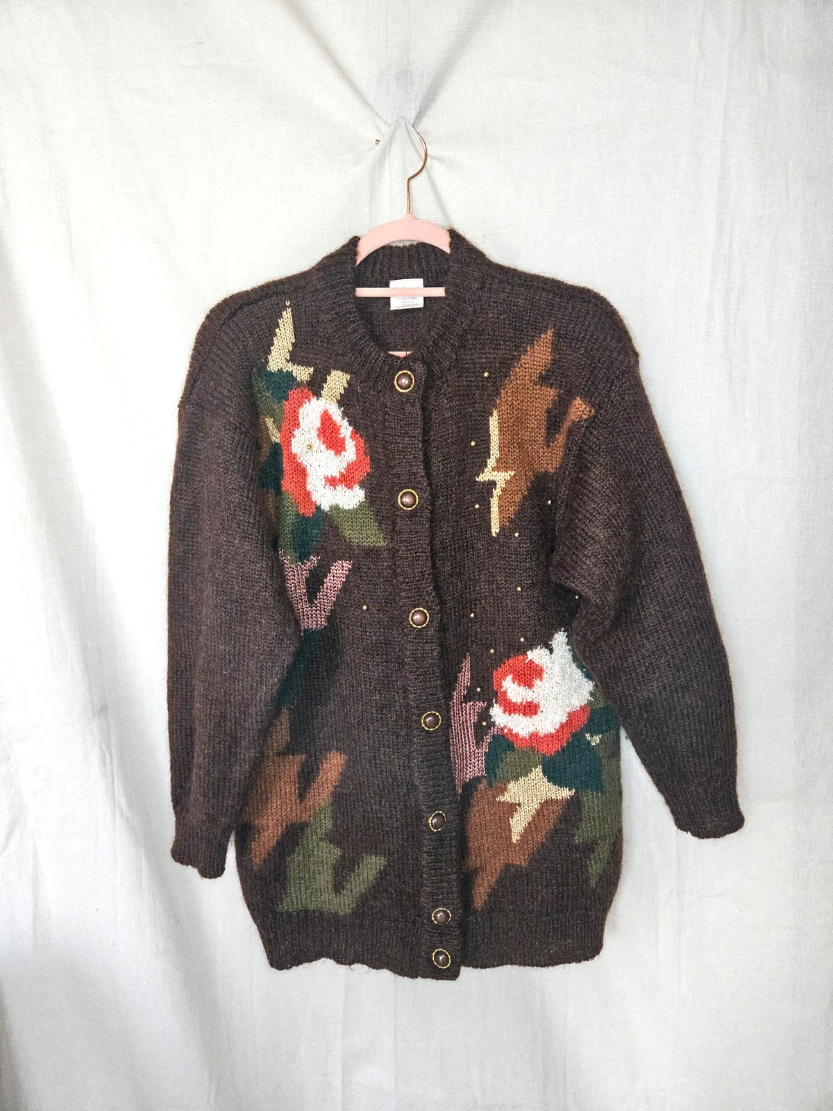 Hera - vest bruin, mohair | XL