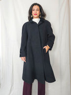 Noor - donkergrijze wollen mantel | XL