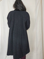 Noor - donkergrijze wollen mantel | XL