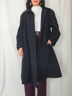 Noor - donkergrijze wollen mantel | XL