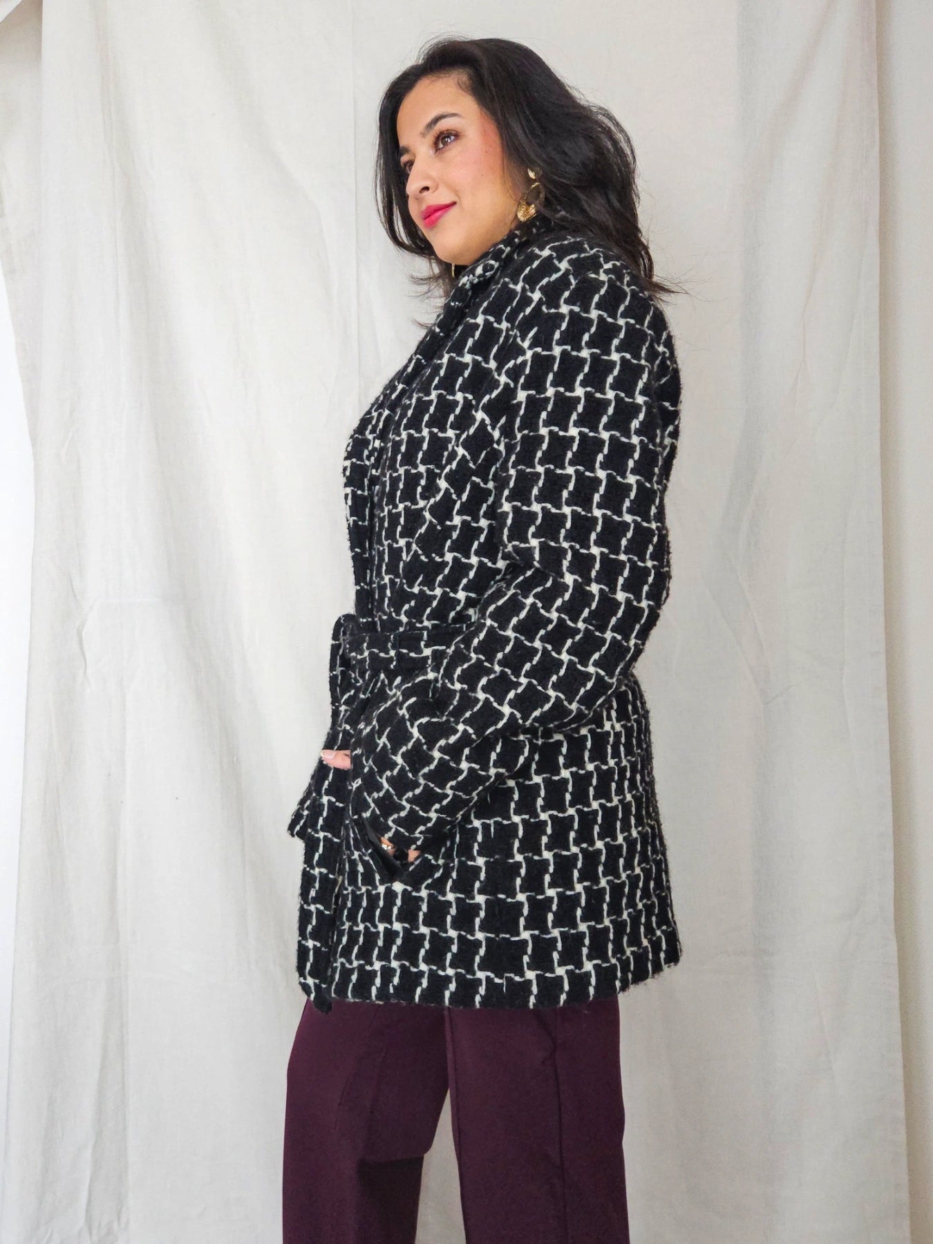 Louise - geruite wollen mantel | S/M