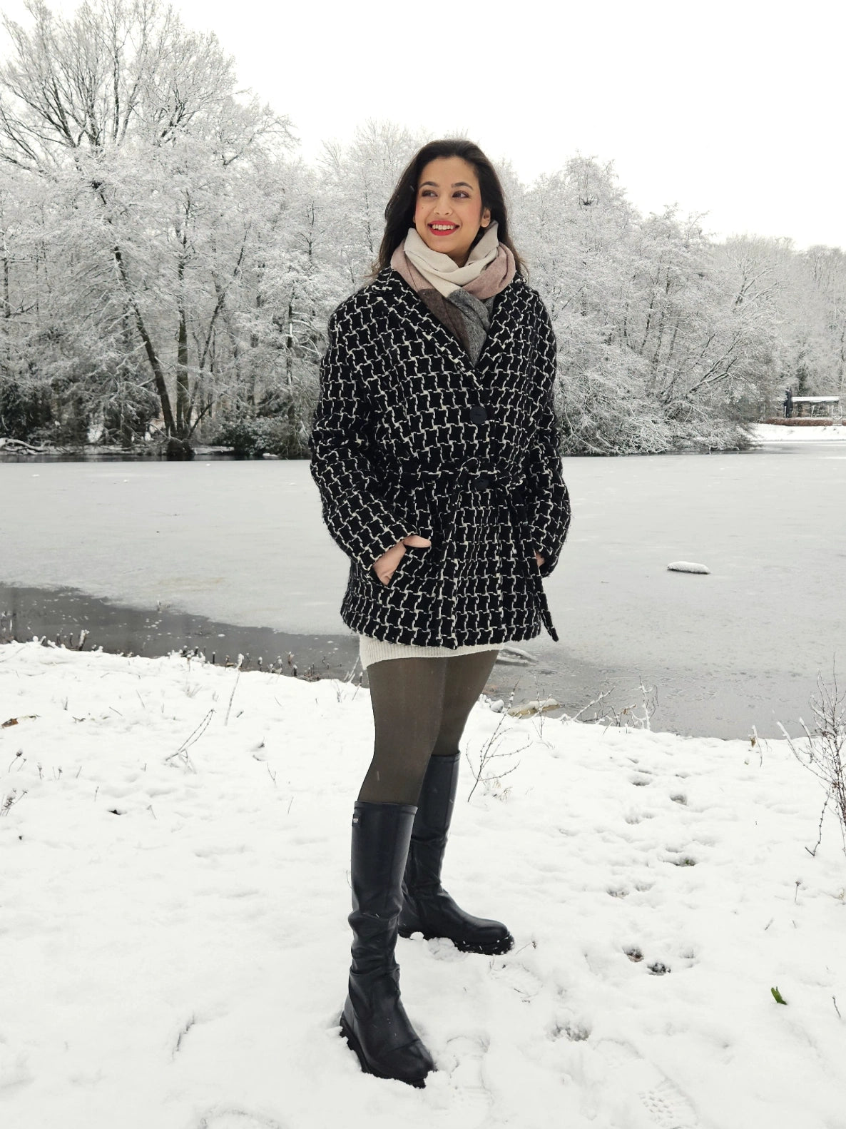 Louise - geruite wollen mantel | S/M