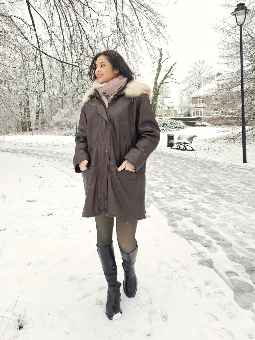 Fay - gewatteerde leren jas | L