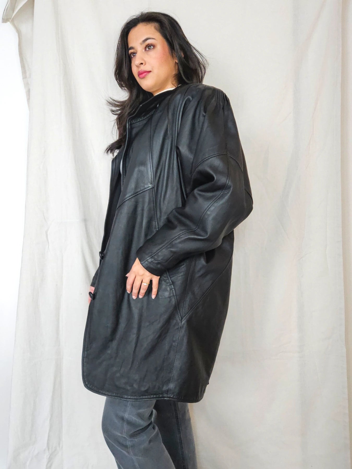 Dione - zwarte leren jas | M