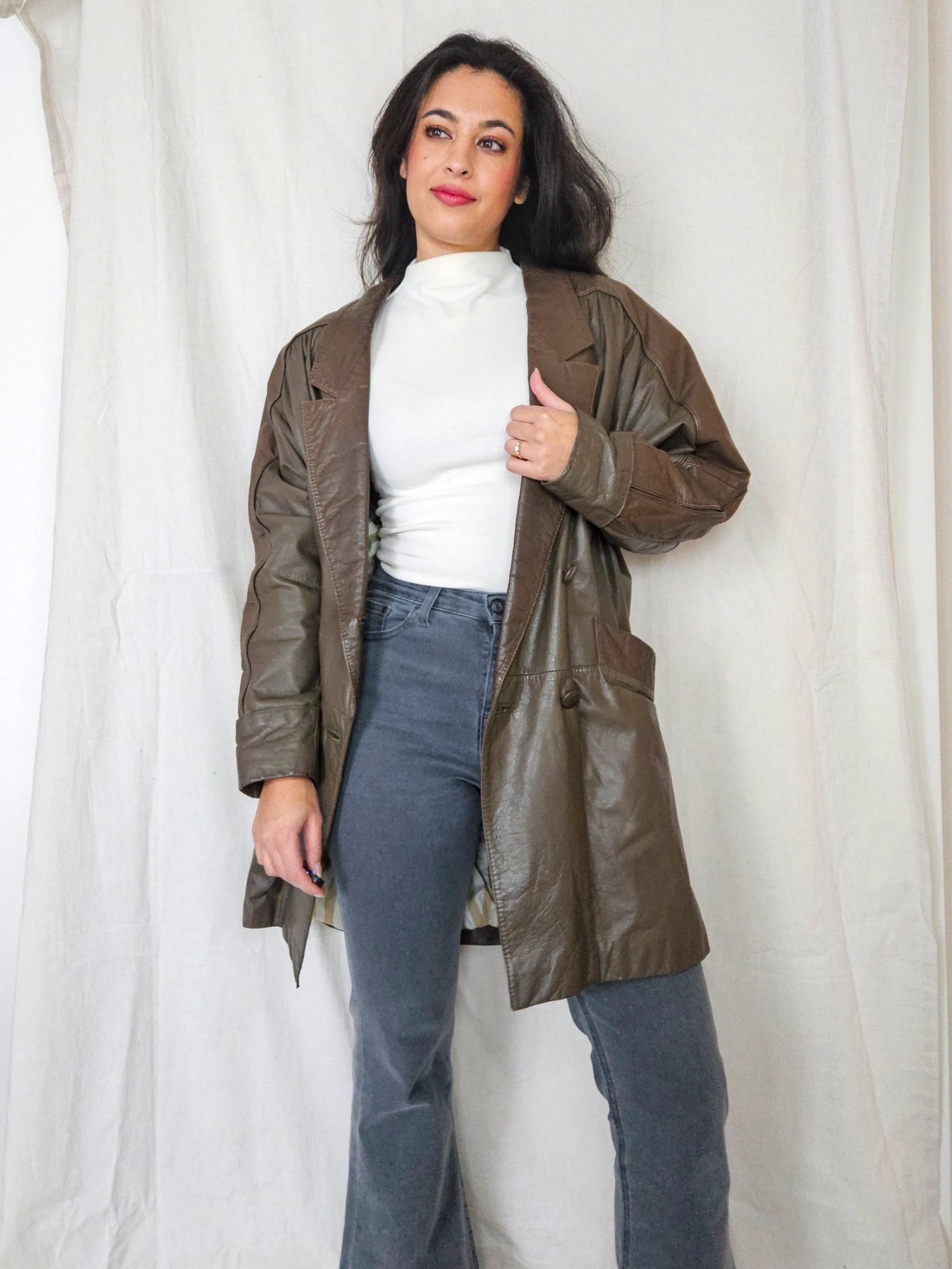 Norma - lichtbruine leren jacket | L