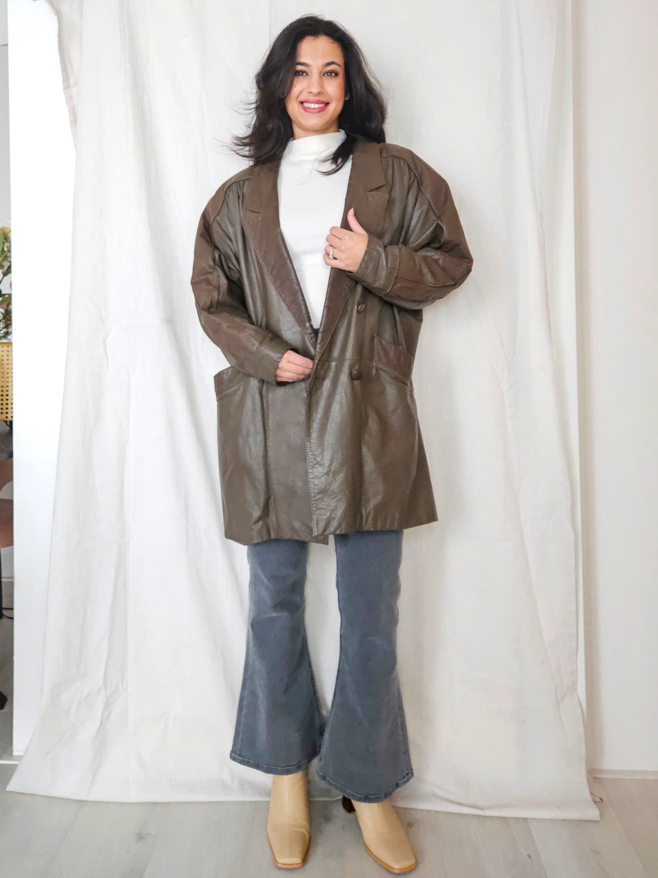 Norma - lichtbruine leren jacket | L