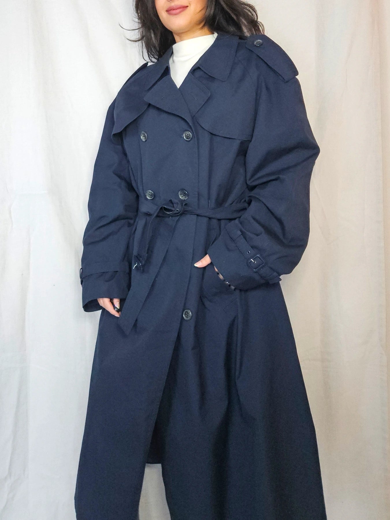 Navy - blauwe trechcoat | 3XL