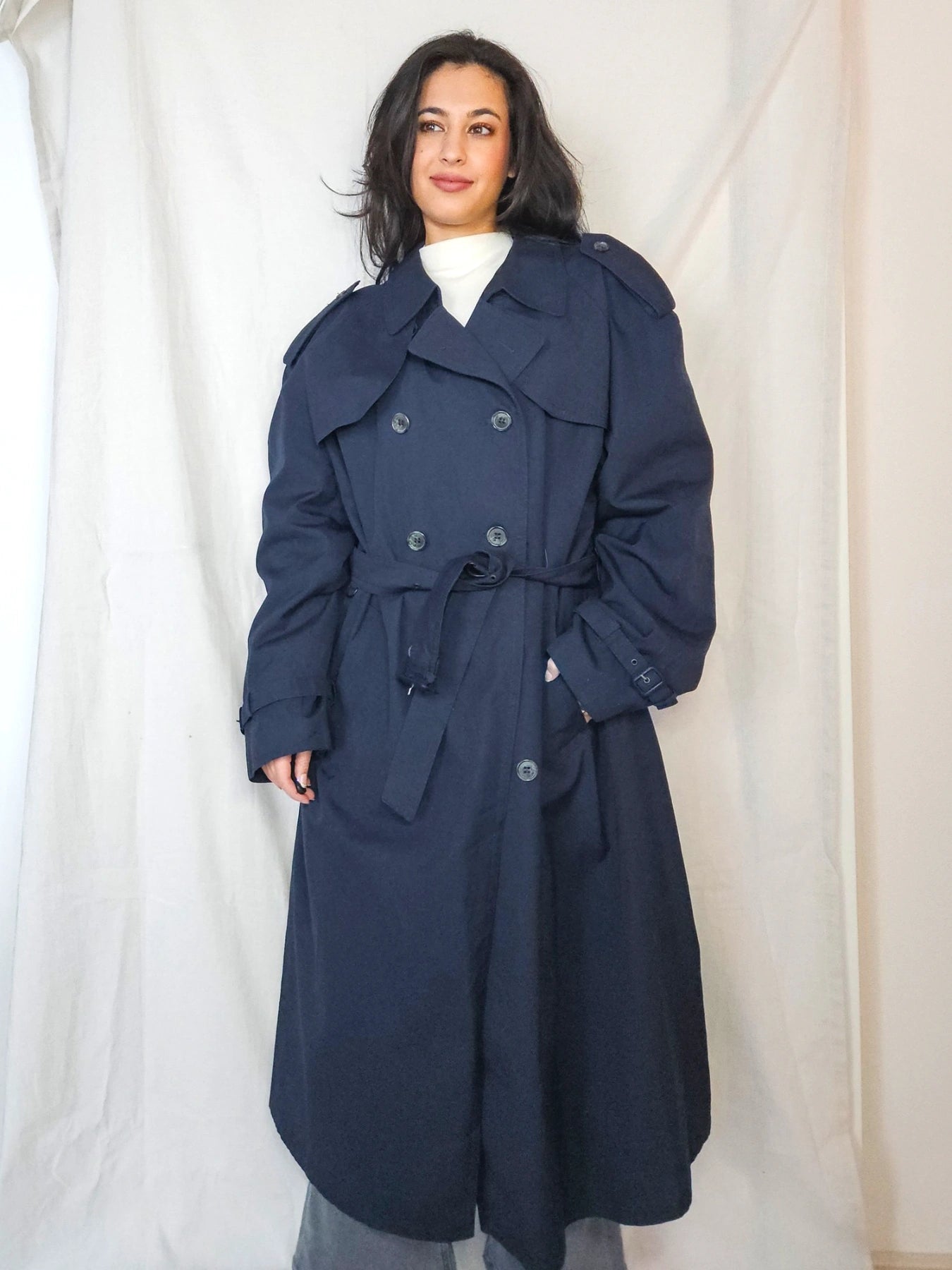 Navy - blauwe trechcoat | 3XL