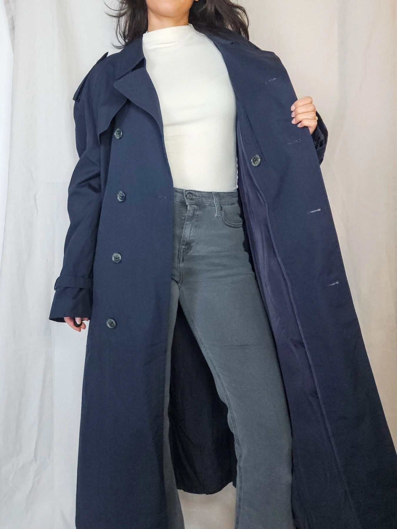 Navy - blauwe trechcoat | 3XL