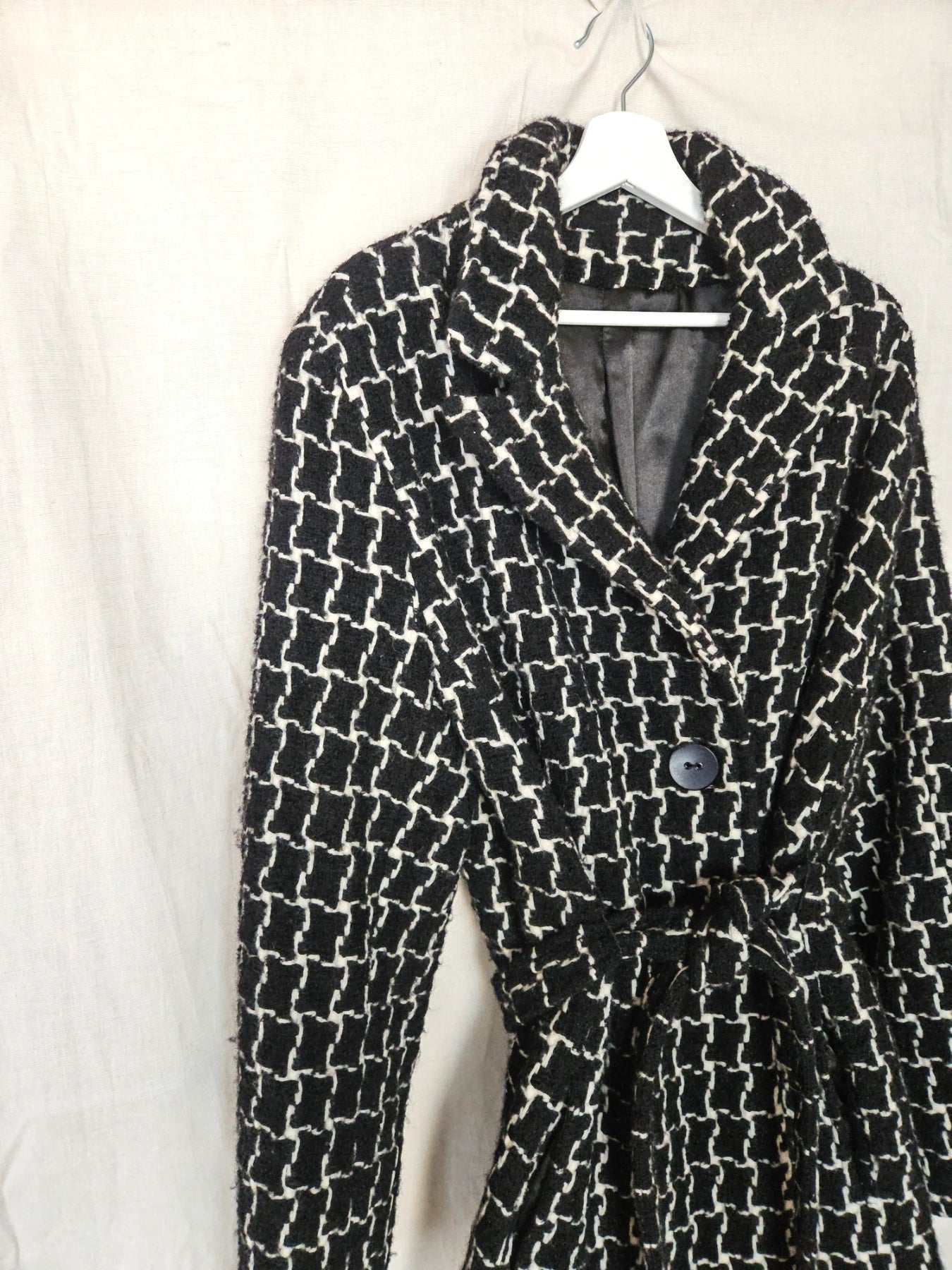 Louise - geruite wollen mantel | S/M