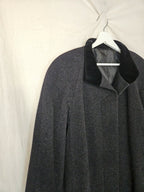 Noor - donkergrijze wollen mantel | XL