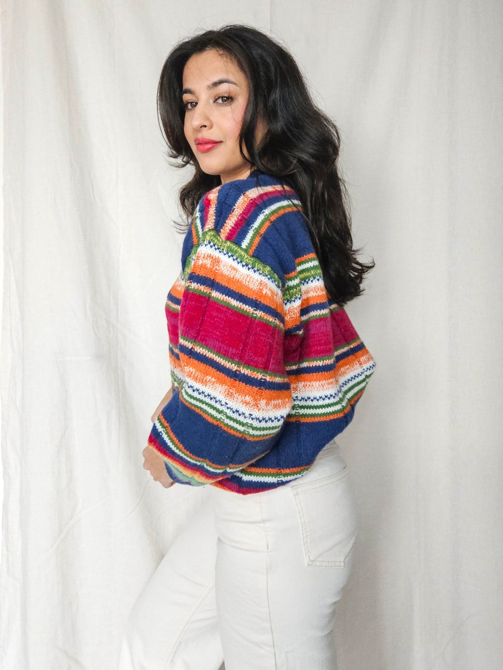 Iris - rainbow trui, wool blend | M