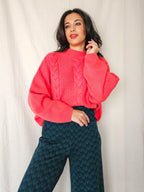 Mia - kabeltrui, wool blend | 3XL