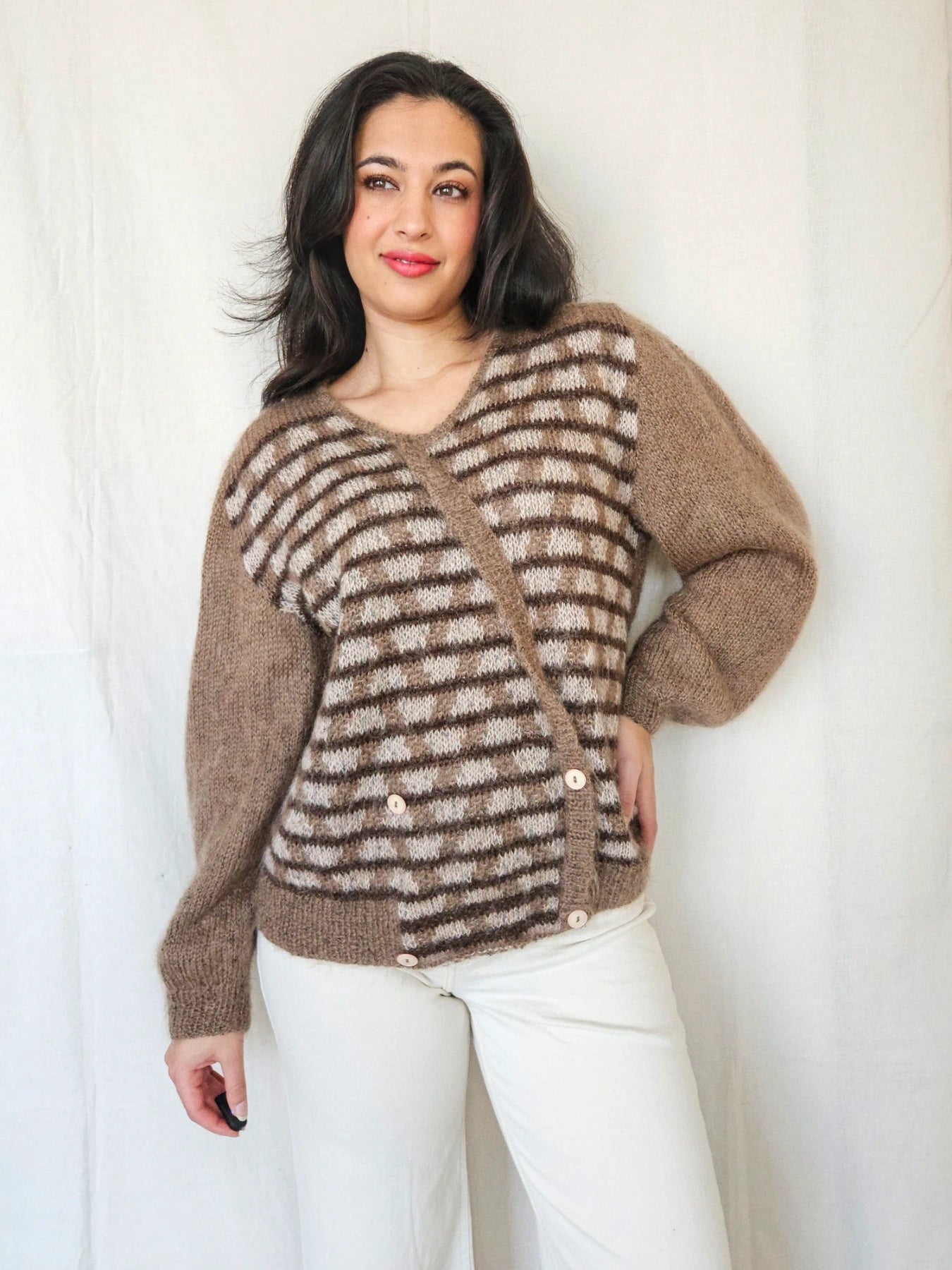 Beate - gebreide trui, wool blend | L