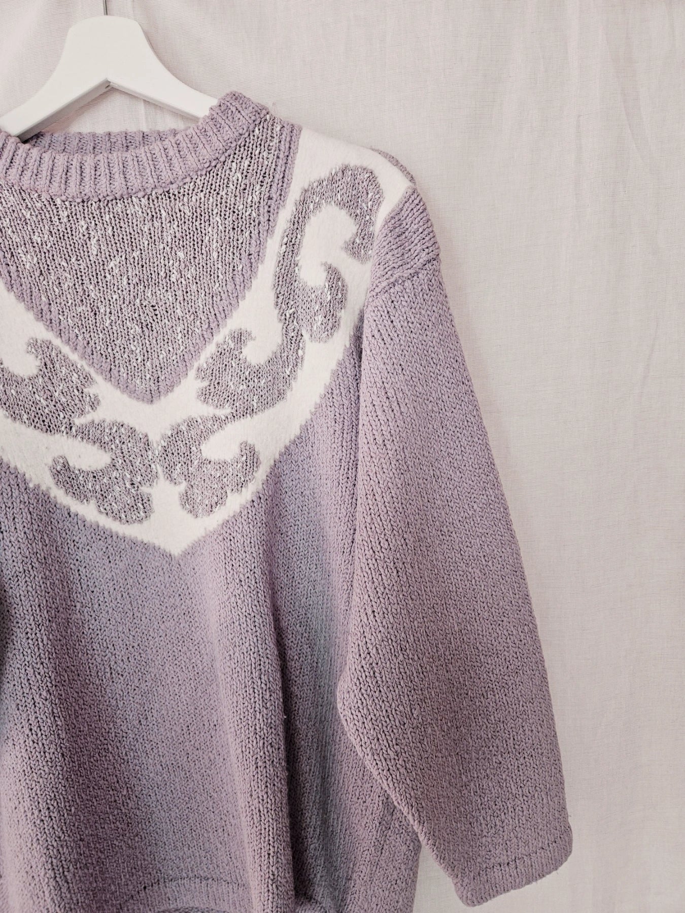 Isadora - lichtpaarse trui, wool blend | XXL