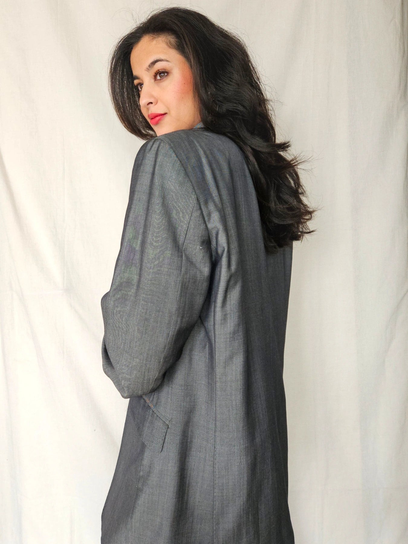 Feline - grijze blazer, scheerwol & mohair | 2XL