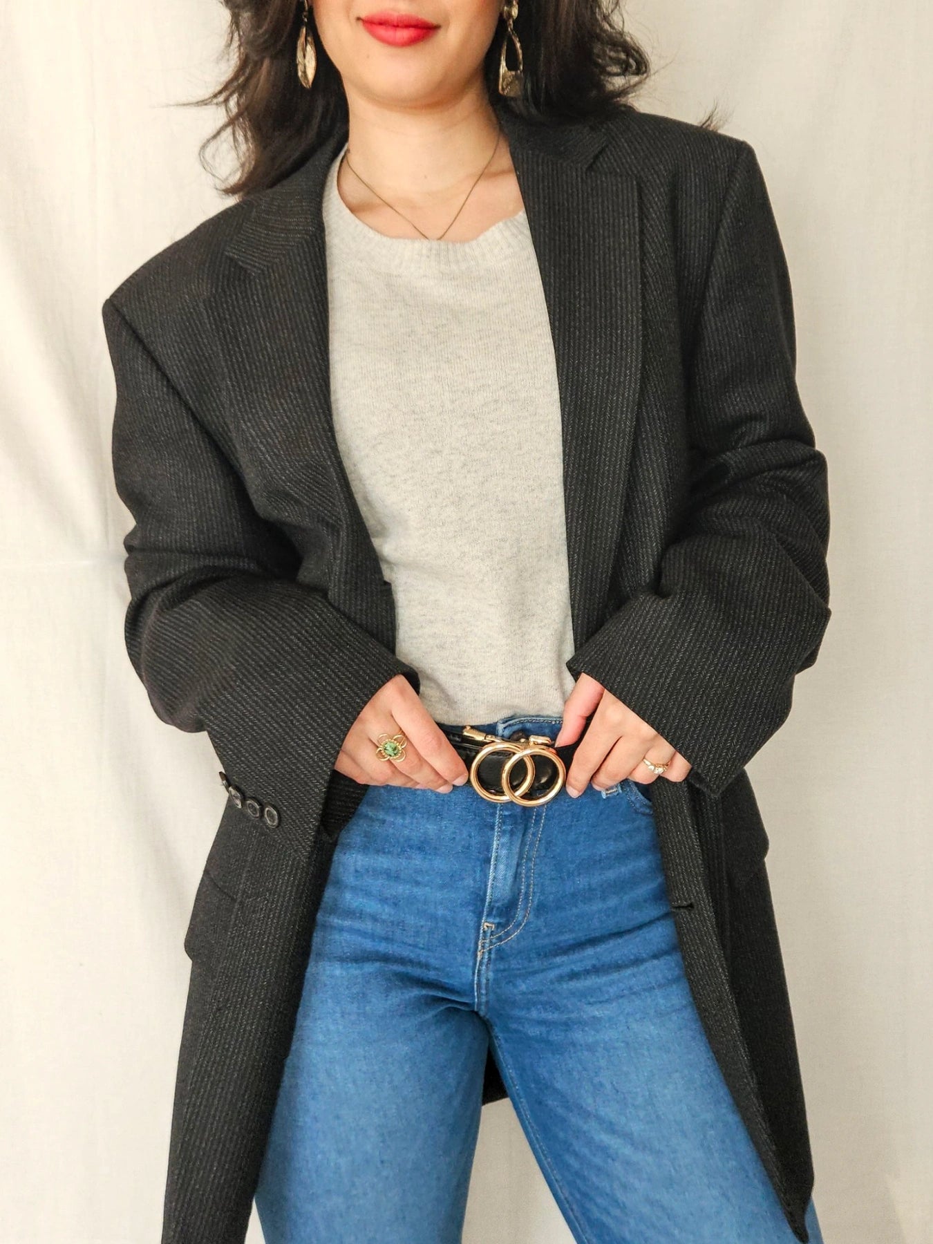 Liv - krijtstreep blazer Hugo Boss, scheerwol | 3XL