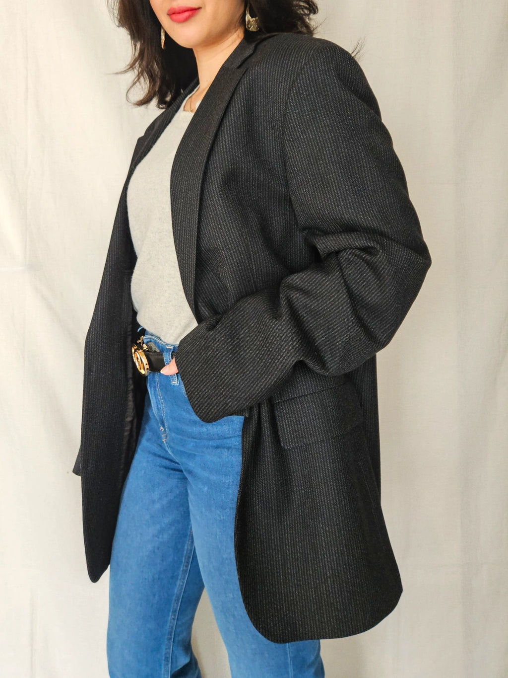 Liv - krijtstreep blazer Hugo Boss, scheerwol | 3XL
