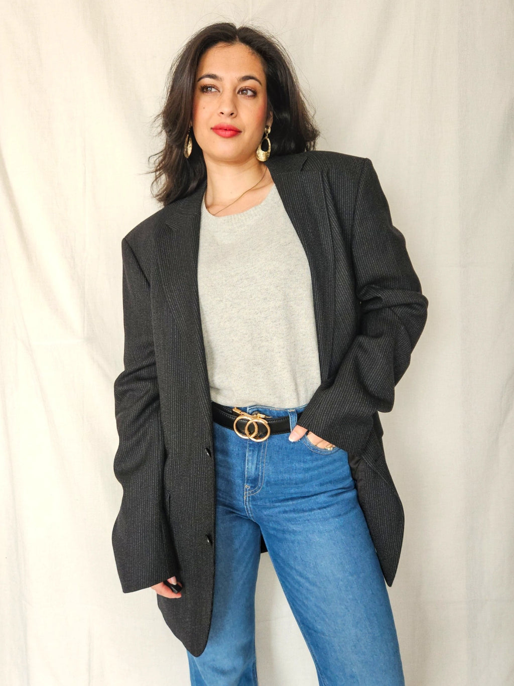 Liv - krijtstreep blazer Hugo Boss, scheerwol | 3XL