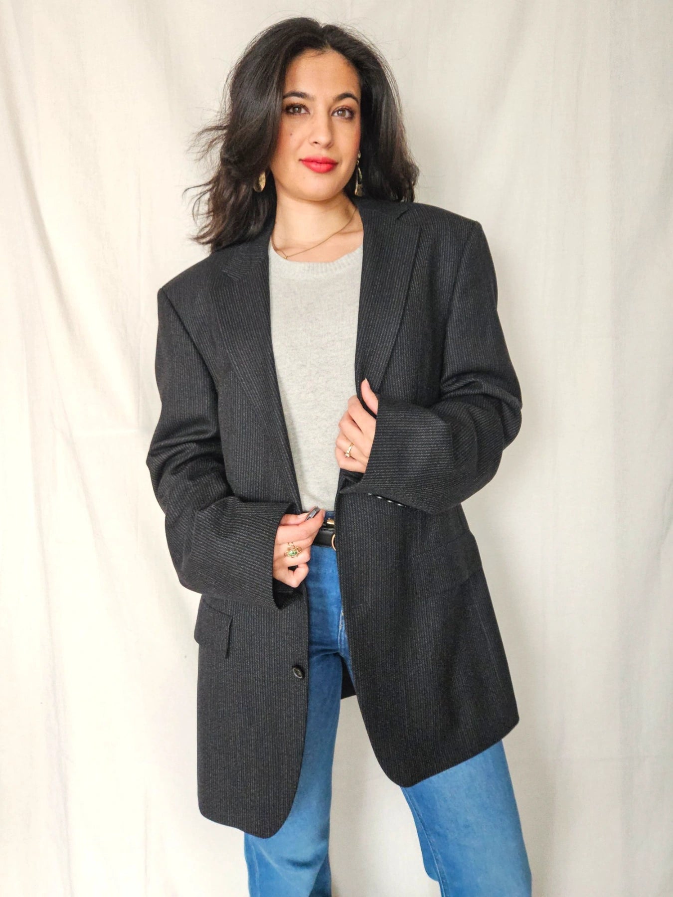Liv - krijtstreep blazer Hugo Boss, scheerwol | 3XL