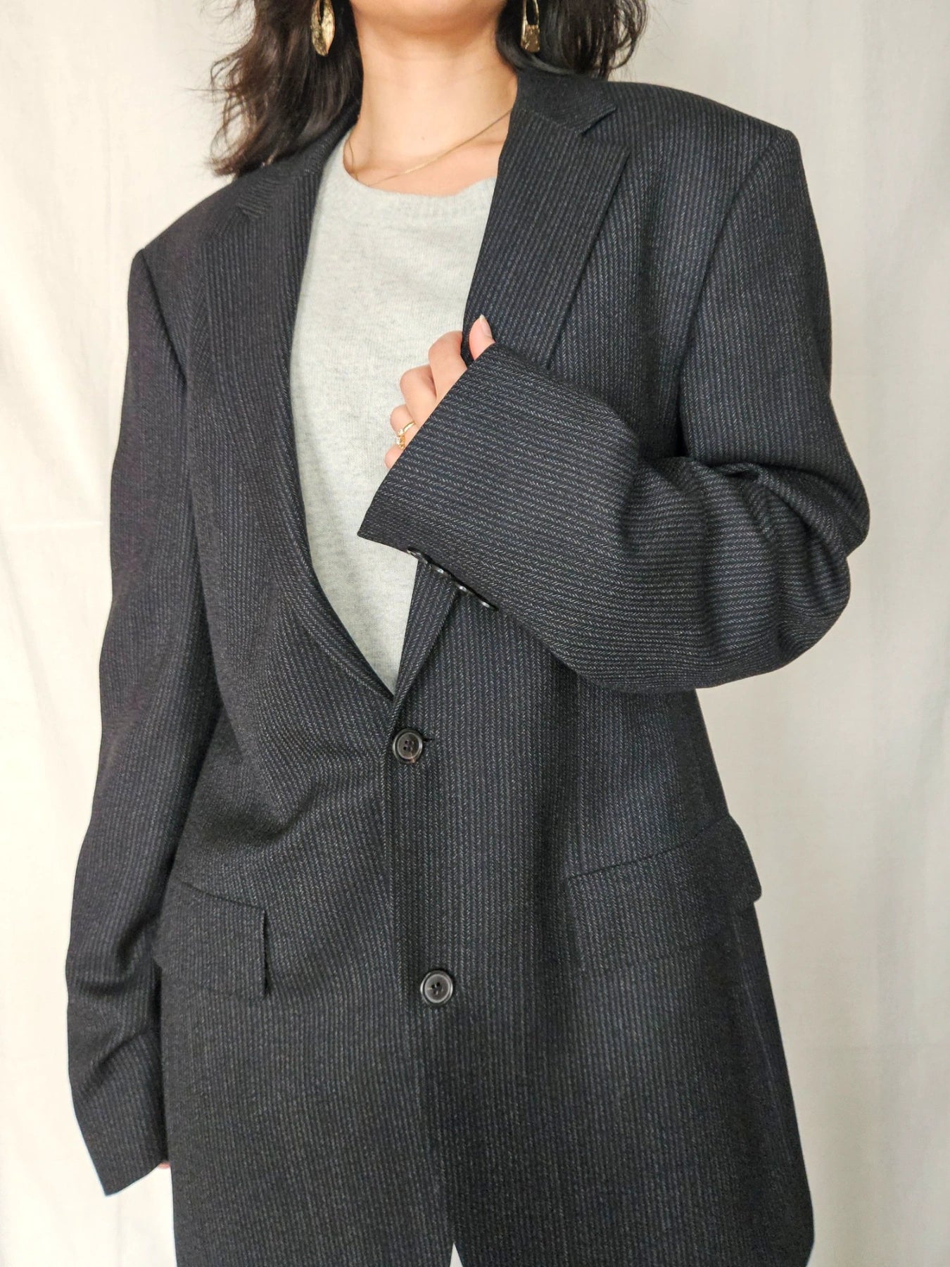 Liv - krijtstreep blazer Hugo Boss, scheerwol | 3XL