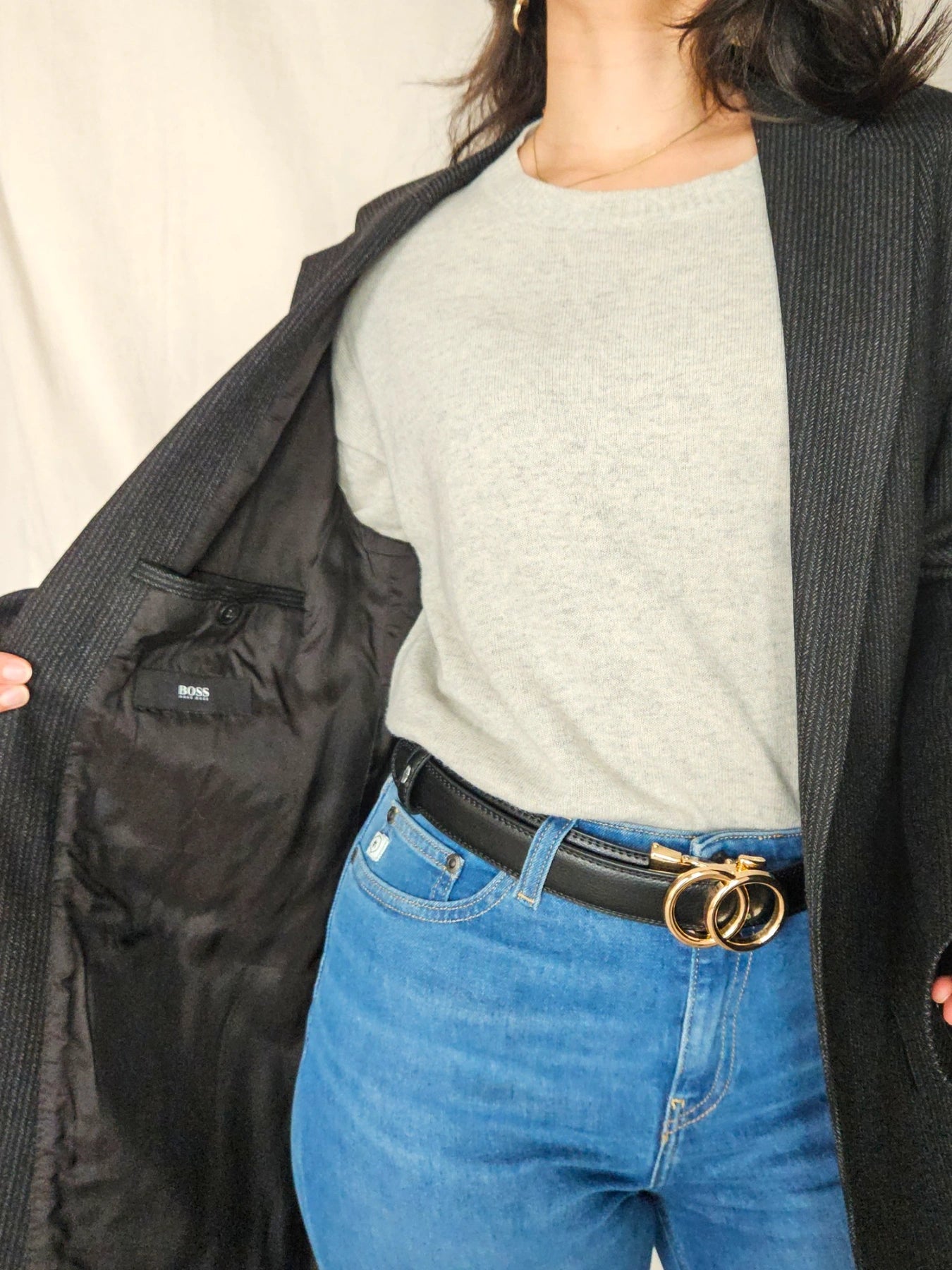 Liv - krijtstreep blazer Hugo Boss, scheerwol | 3XL