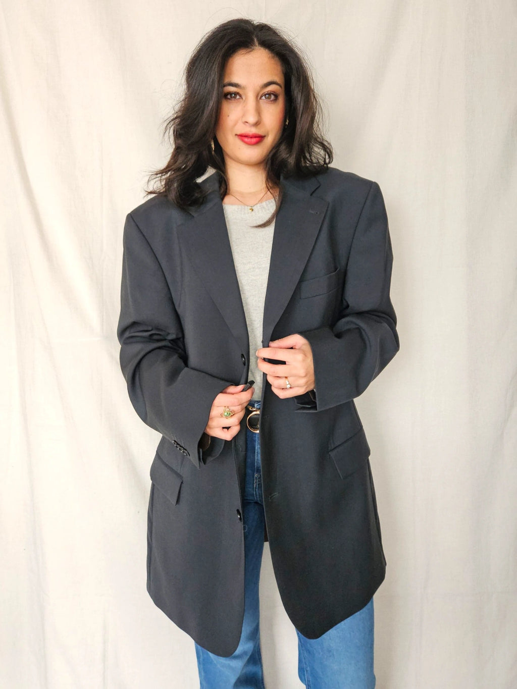 Kira - as-groene blazer, scheerwol | 3XL