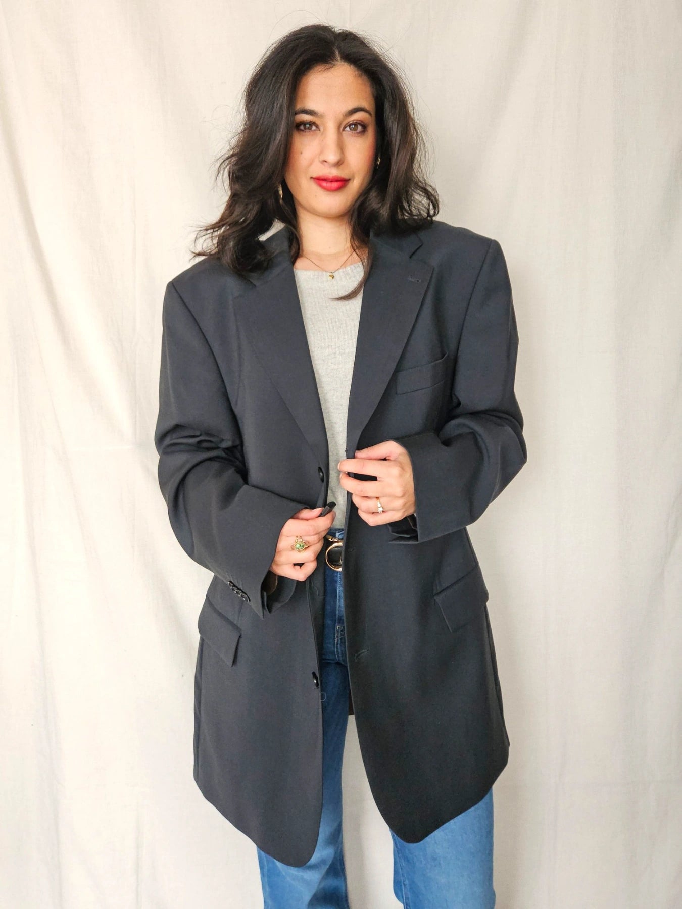 Kira - as-groene blazer, scheerwol | 3XL