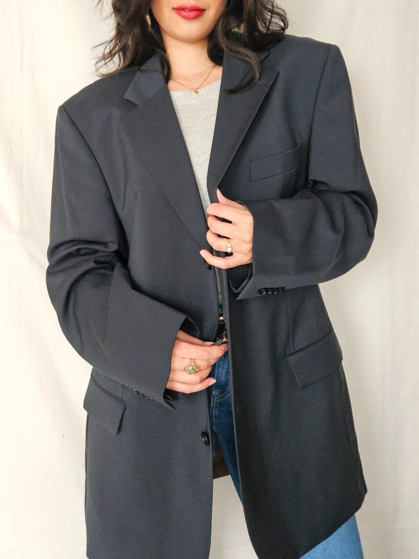 Kira - as-groene blazer, scheerwol | 3XL