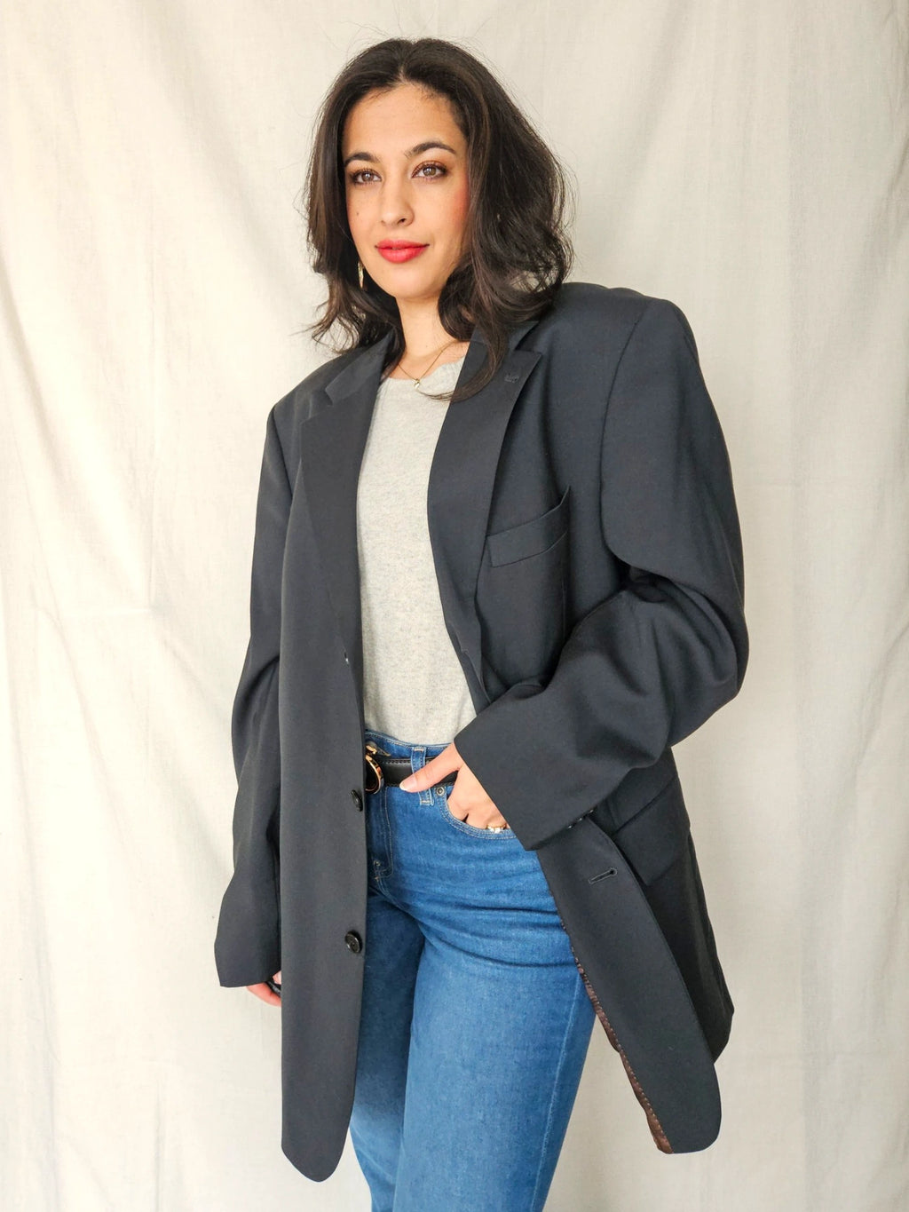 Kira - as-groene blazer, scheerwol | 3XL