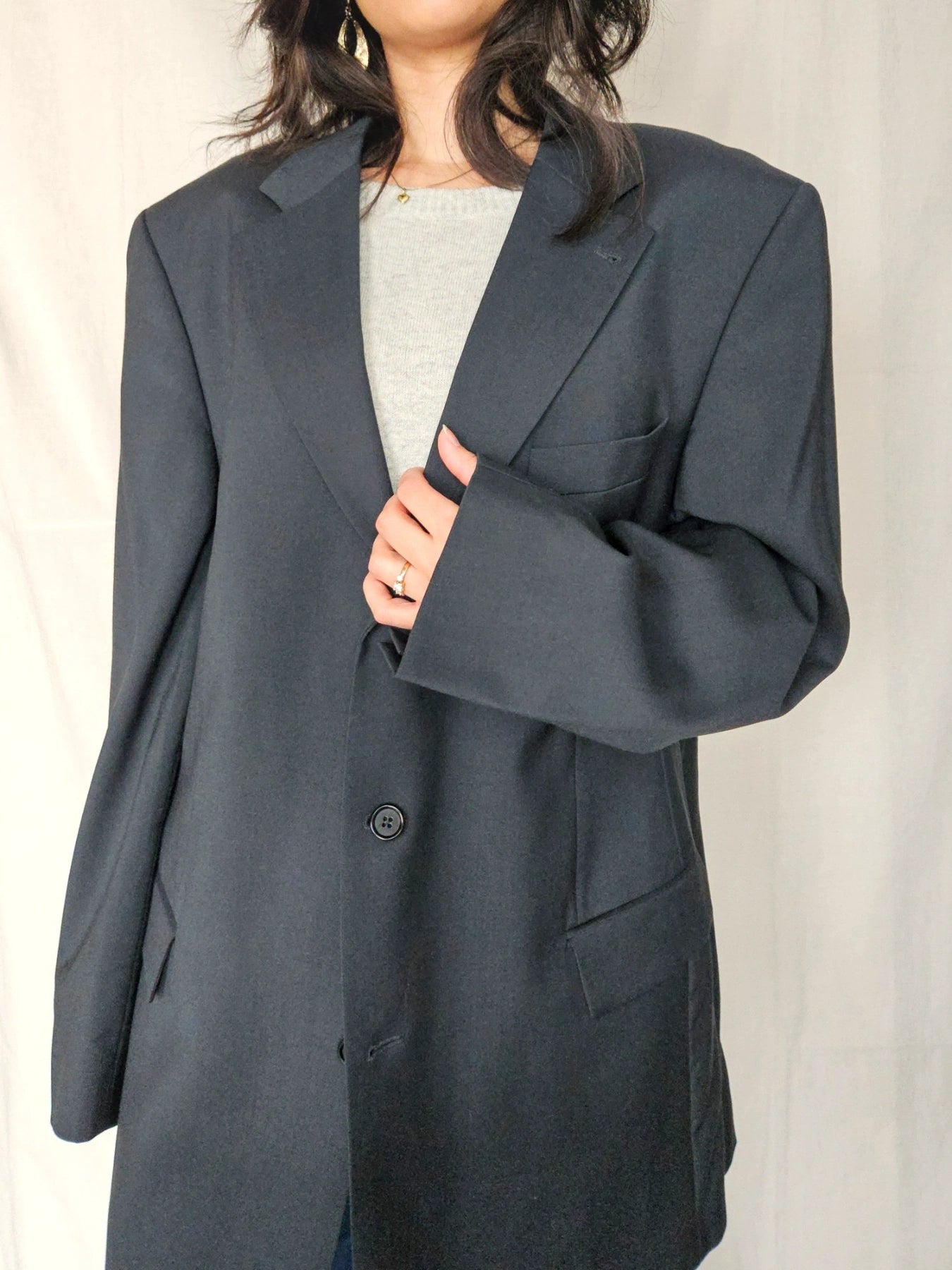 Kira - as-groene blazer, scheerwol | 3XL