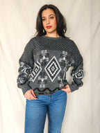 Elva - gebreide grijze trui  | free size