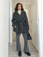 Louise - geruite wollen mantel | S/M