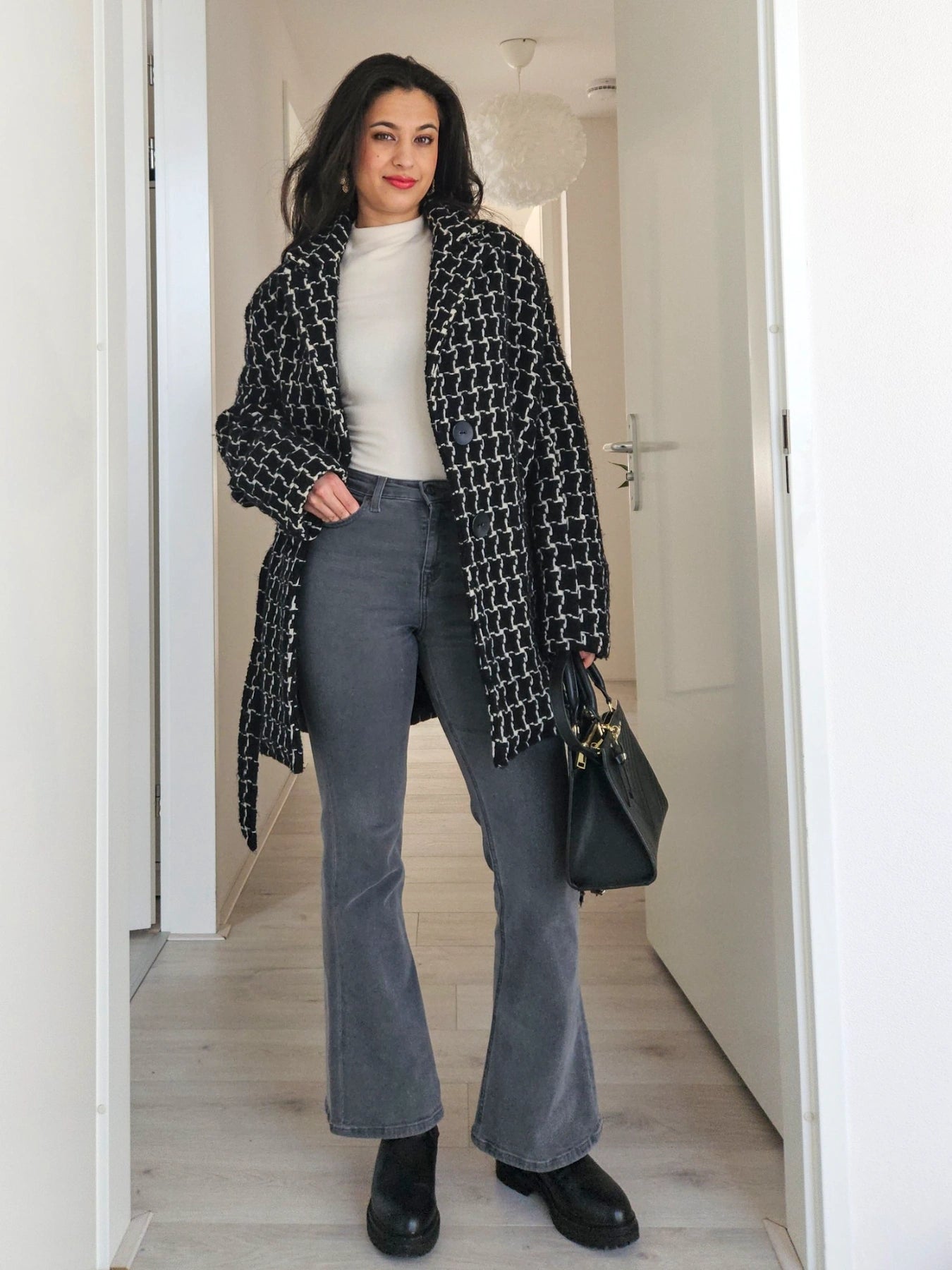 Louise - geruite wollen mantel | S/M