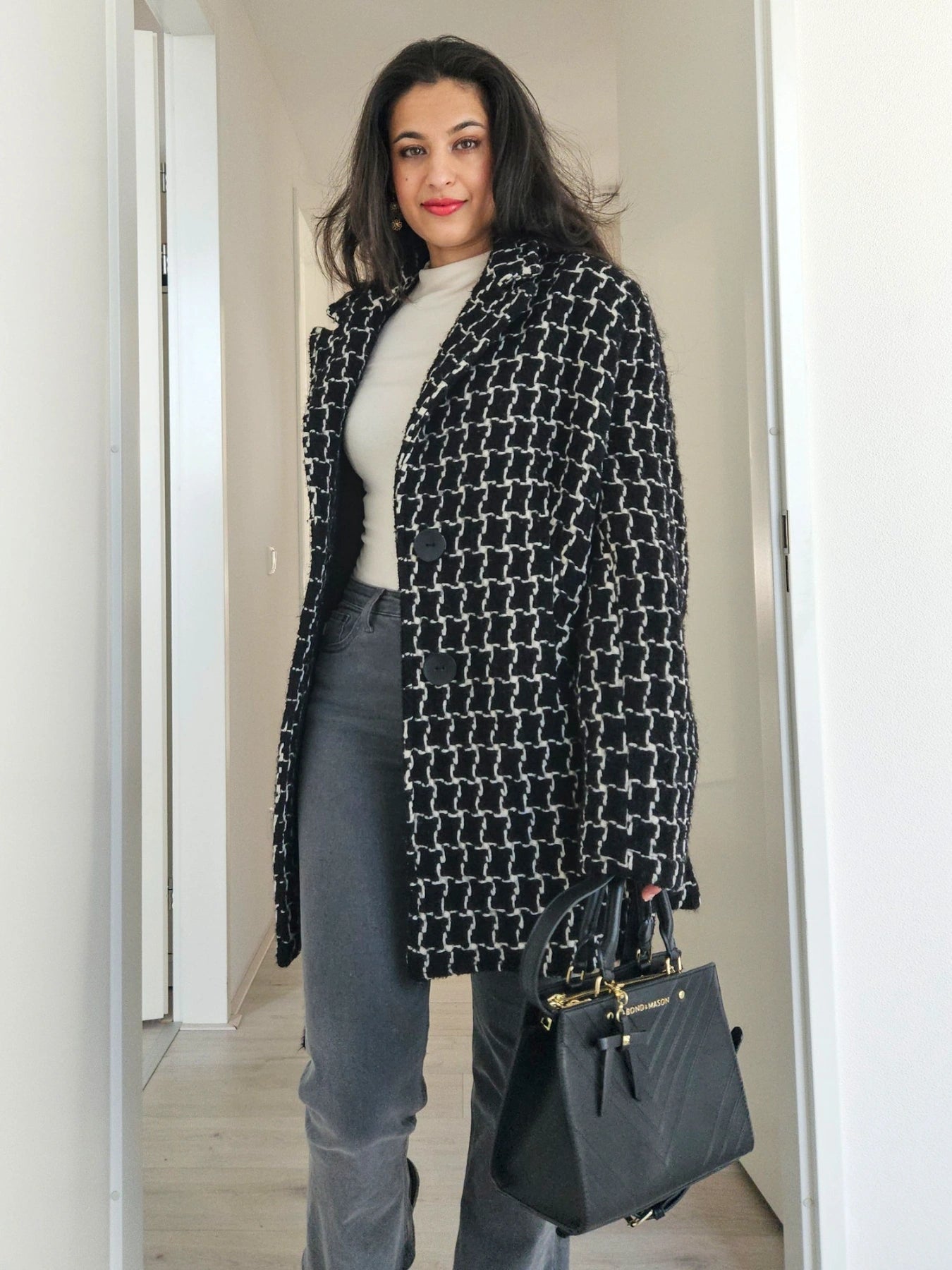 Louise - geruite wollen mantel | S/M