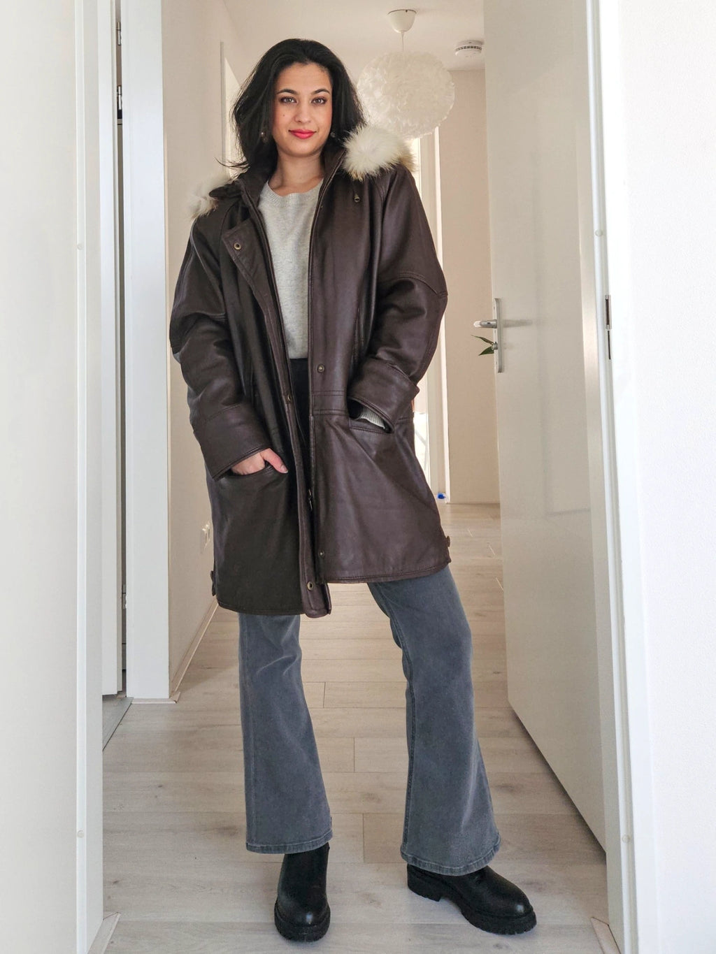 Fay - gewatteerde leren jas | L