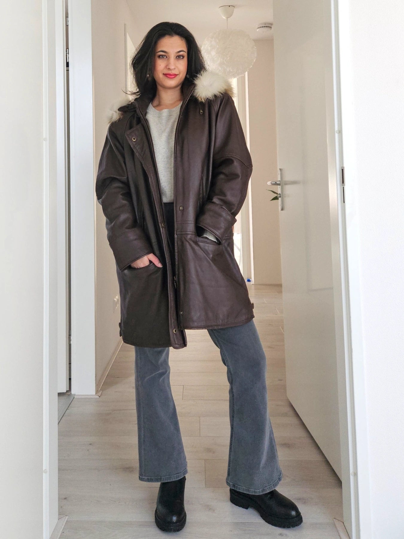 Fay - gewatteerde leren jas | L