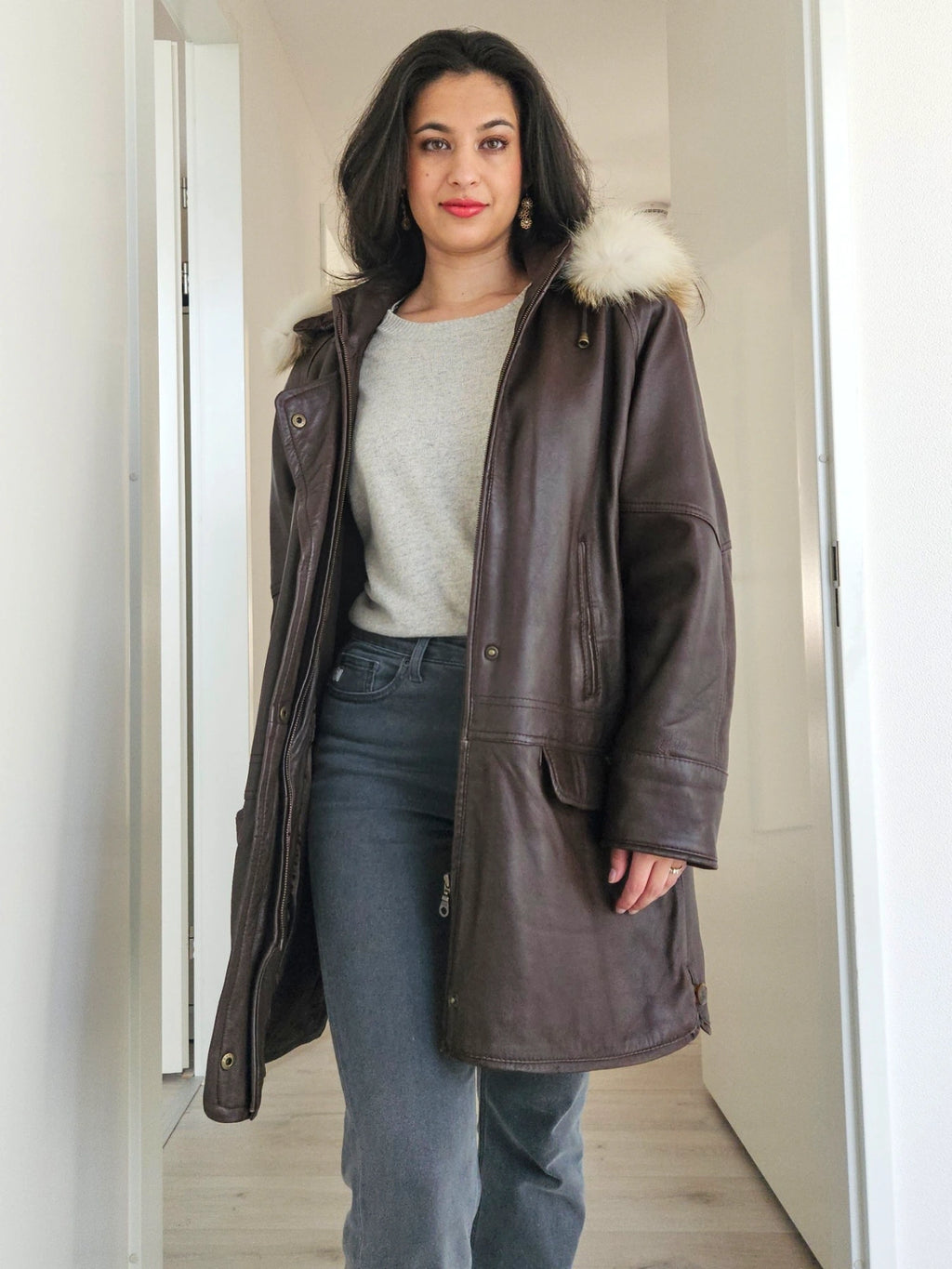 Fay - gewatteerde leren jas | L