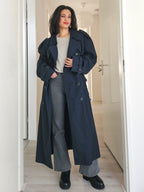 Navy - blauwe trechcoat | 3XL
