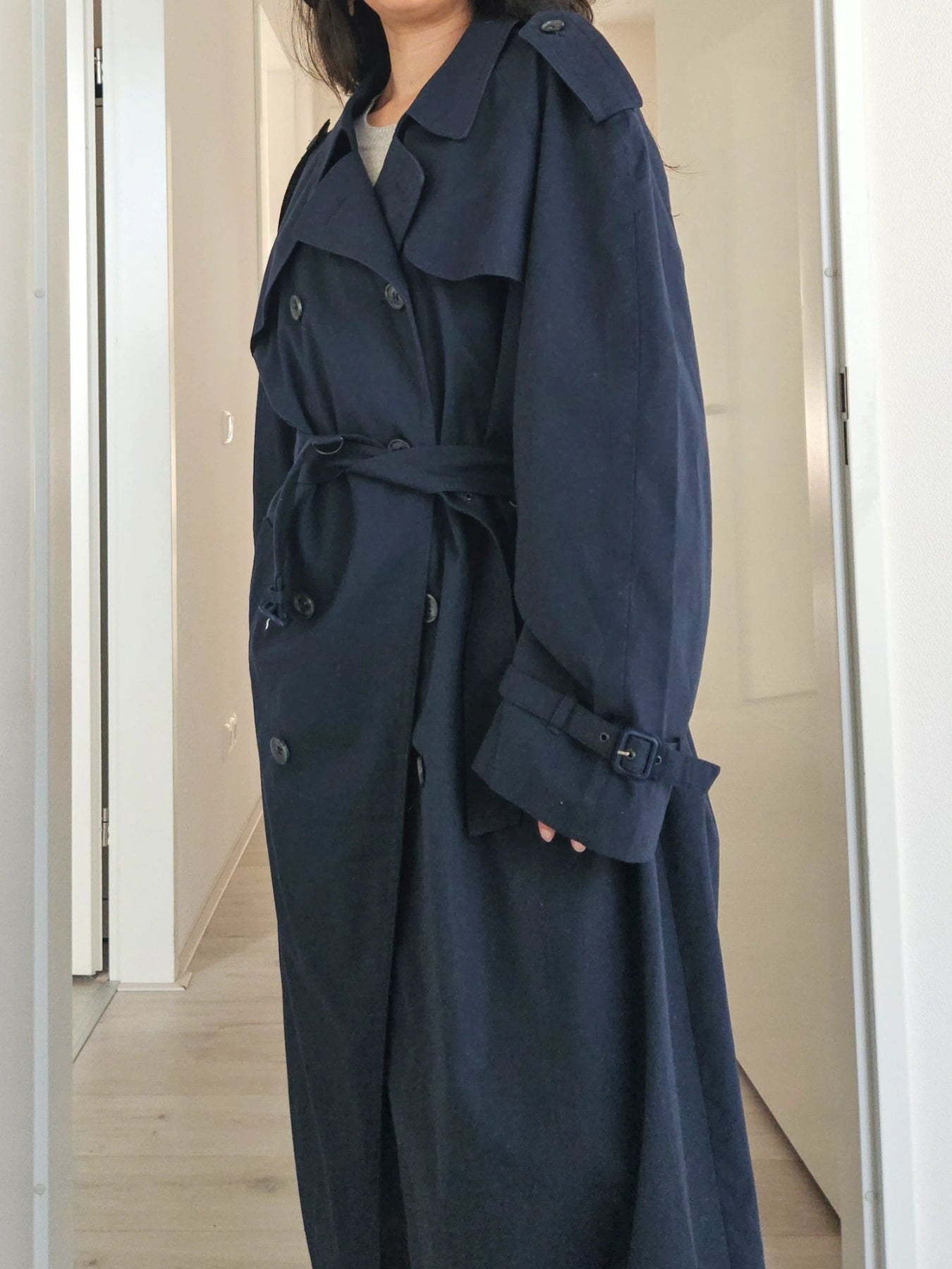 Navy - blauwe trechcoat | 3XL