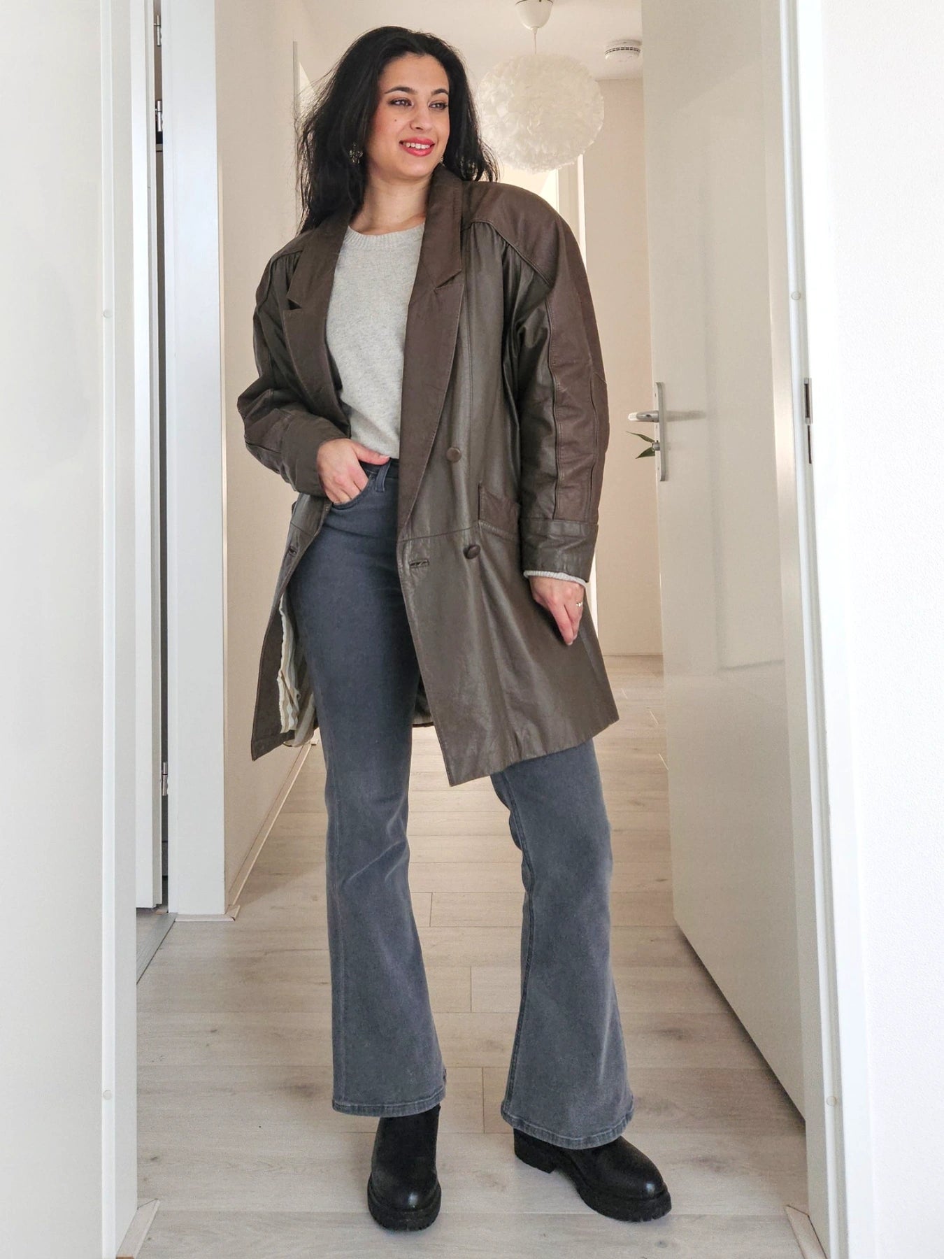 Norma - lichtbruine leren jacket | L