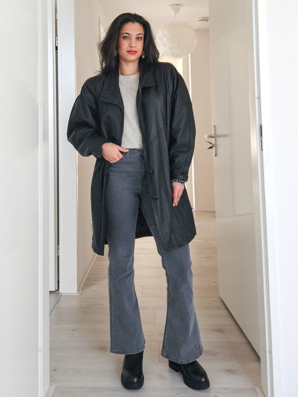 Dione - zwarte leren jas | M