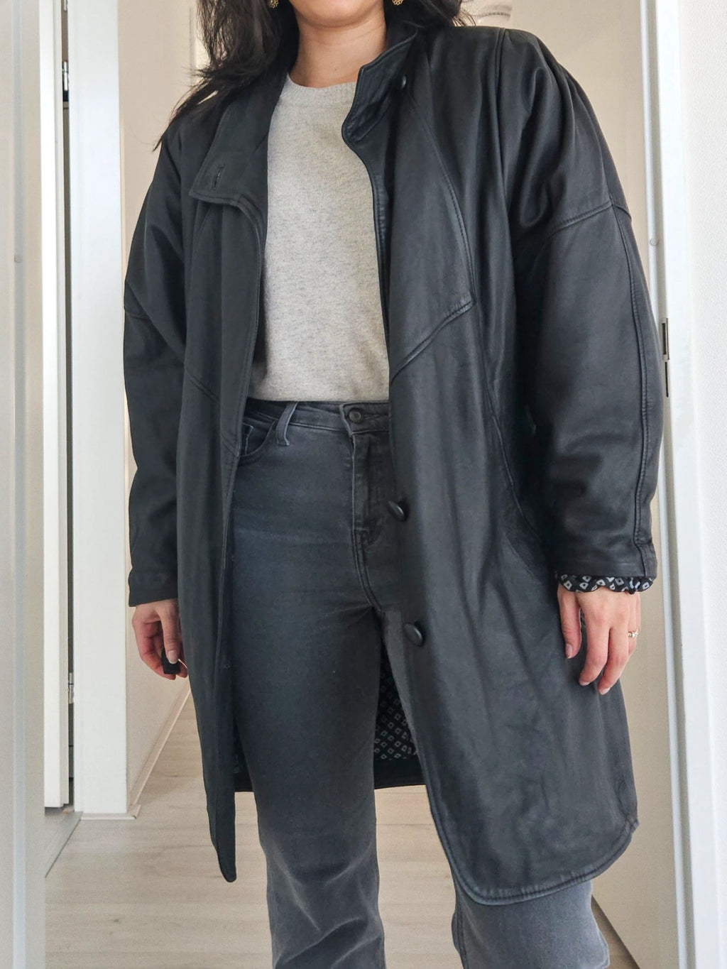 Dione - zwarte leren jas | M