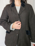 Nora - geruite blazer, wol | XL