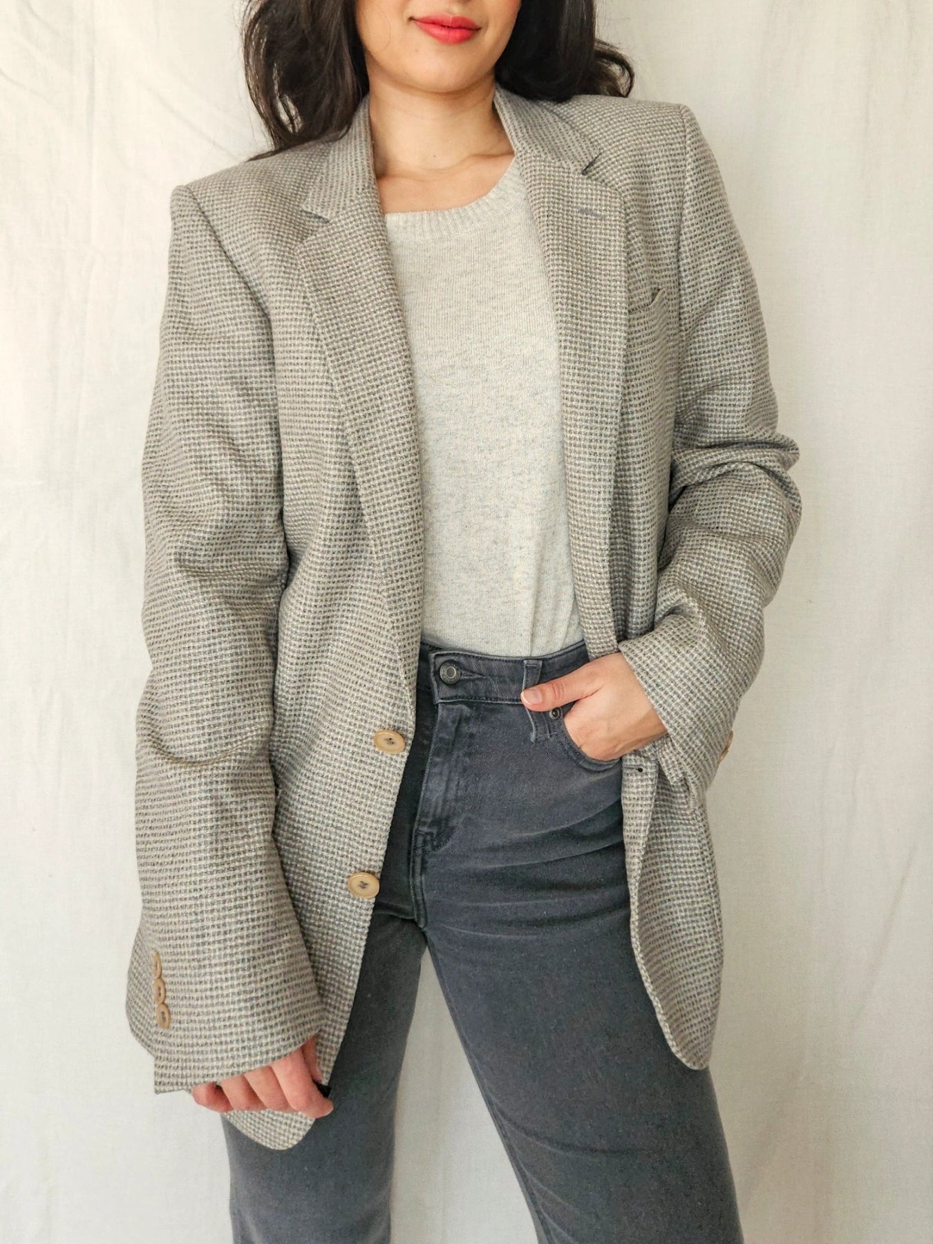 Helena - geruite blazer, wol | M